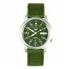 Renoveret Seiko 5 Military Nylon Rem Grøn Urskive Automatisk SNK805K2 herreur