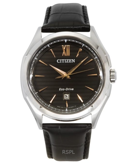 Citizen Eco-Drive læderrem sort skive AW1750-18E 100M herreur