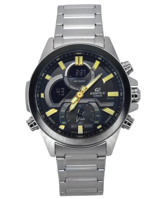 Casio Edifice Analog Digital Smartphone Link Rustfrit Stål Sort Urskive Quartz ECB-30DB-1A9 100M herreur