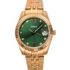 Fossil Scarlette Rose Gold Tone rustfrit stål Grøn skive Quartz ES5369 dameur