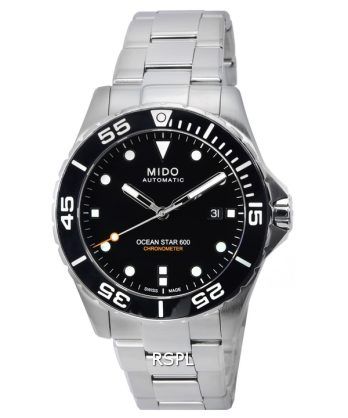 Mido Ocean Star 600 Chronometer Black Dial Automatisk dykker M026.608.11.051.00 M0266081105100 600M herreur