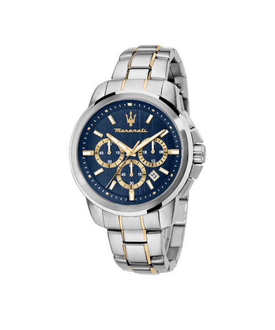 Maserati Successo Chronograph rustfrit stål blå skive kvarts R8873621016 herreur