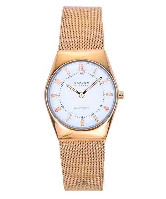 Skagen Grenen Lille Rose Gold Tone Rustfrit Stål White Dial Solar SKW3078 Dameur