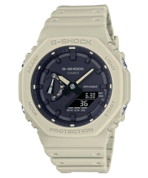 Renoveret Casio G-Shock Standard Analog Digital Resin Rem Black Dial Quartz GA-2100-5A 200M herreur