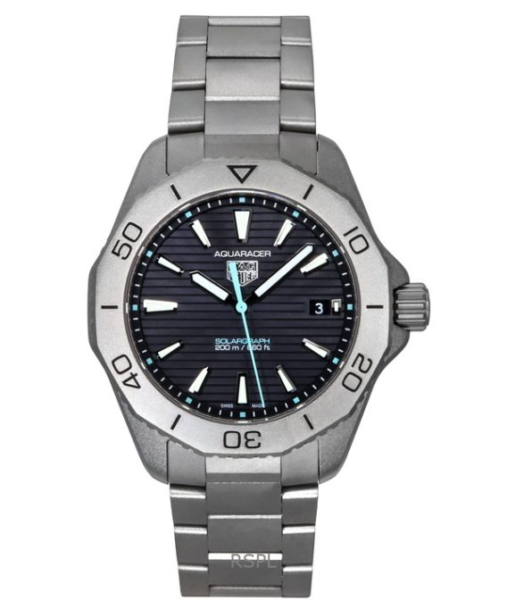 Tag Heuer Aquaracer Professional 200 Solargraph Titanium Sunray Black Dial Quartz Diver&#39,s WBP1180.BF0000 200M herreur