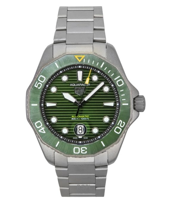 Tag Heuer Aquaracer Professional Date Titanium Green Dial Automatic Diver&#39,s WBP208B.BF0631 300M herreur