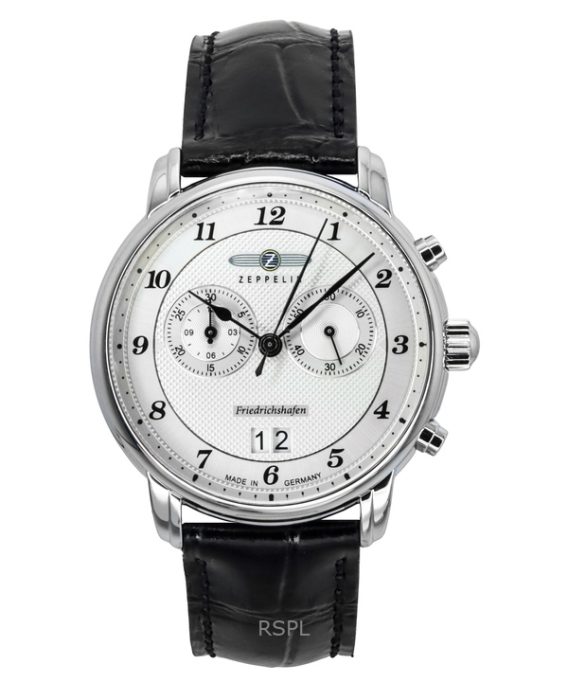 Zeppelin Friedrichshafen Læderrem Silver Dial Quartz 85844 Herreur